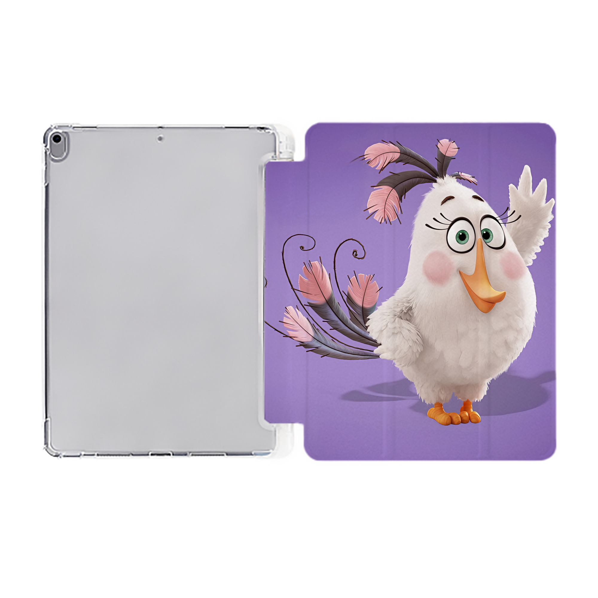 （画像用） Angry Birds アングリーバード IPad ケース ペン収納付き 三つ折りスタンド PUレザー×シリコン 対応機種9.5/10.5/10.9インチ